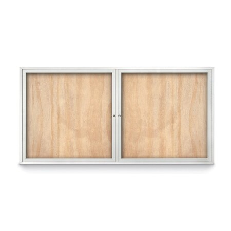 United Visual Products Slim Enclosed Corkboard, 11"x13-1/2", White Alum Frame/Keylime UVEB1113-WHITE-KEYLIME